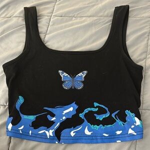 SHEIN cami butterfly crop top